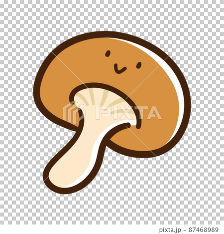 可愛香菇字符的手寫風格插圖 87468989