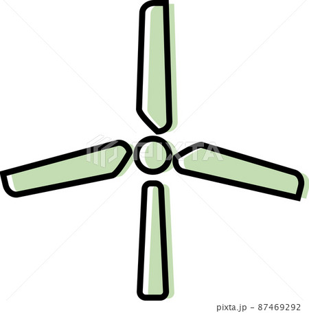 風力発電のシンプルでかわいいイラスト 87469292