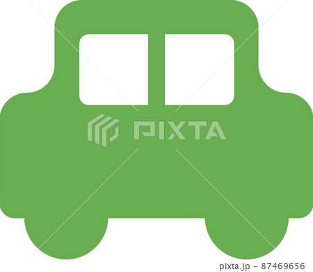 緑の車のシンプルで可愛いイラスト 87469656