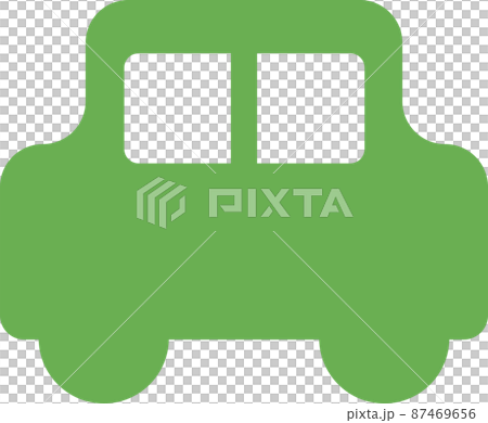 緑の車のシンプルで可愛いイラスト 87469656