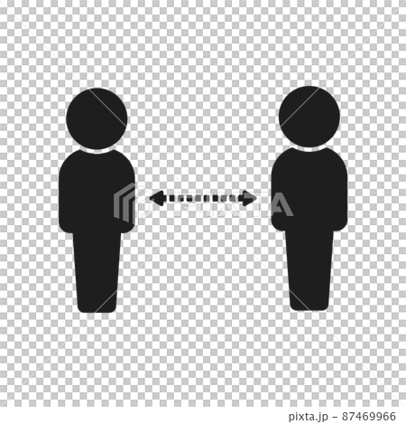 分離的兩個人的圖標象形圖-社會距離和感染預防的圖像材料 87469966