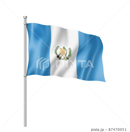 Guatemalan flag isolated on white 87470051