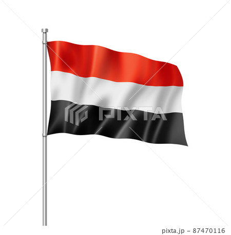 Yemen flag isolated on white 87470116