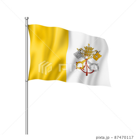Vatican City flag isolated on white 87470117