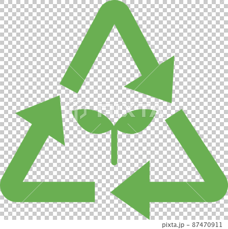 Simple illustration of recycle symbol and Futaba Simple illustration of recycle symbol and Futaba 87470911