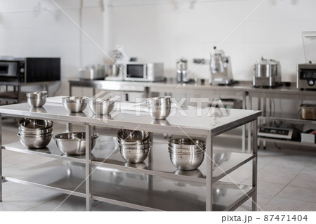 Professional restaurant kitchen with kitchen equipment Professional restaurant kitchen with kitchen equipment 87471404