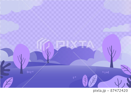 Purple hill / blue sky / landscape vector illustration material 87472420