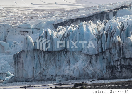 Antarctic glacier and mountains, south pole 87472434