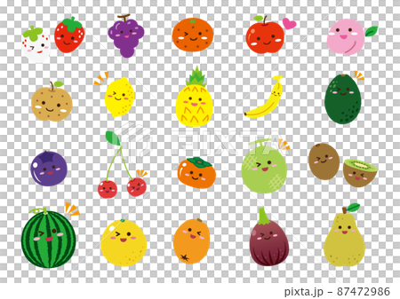 Fruit character set without lines Fruit character set without lines 87472986