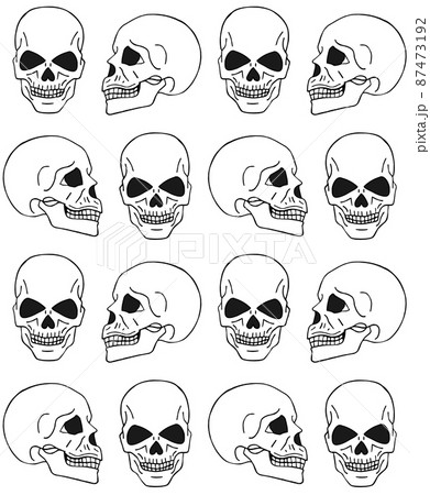 Vector seamless pattern of hand drawn human skull Vector seamless pattern of hand drawn human skull 87473192