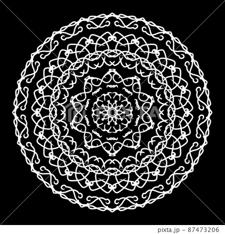 シンプルな曼荼羅 白黒のイラスト素材 [87473206] - PIXTA