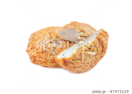 しらす、イワシ入り青魚天、さつま揚げ【白背景】 87473229