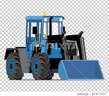 Wheel loader, bulldozer, front, illustration 87473337