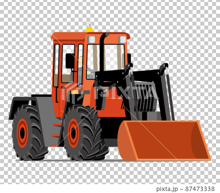 Wheel loader, bulldozer, front, illustration 87473338