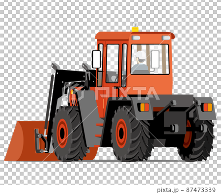 ホイールローダー、ブルドーザー、リヤ、イラスト ホイールローダー、ブルドーザー、リヤ、イラスト 87473339