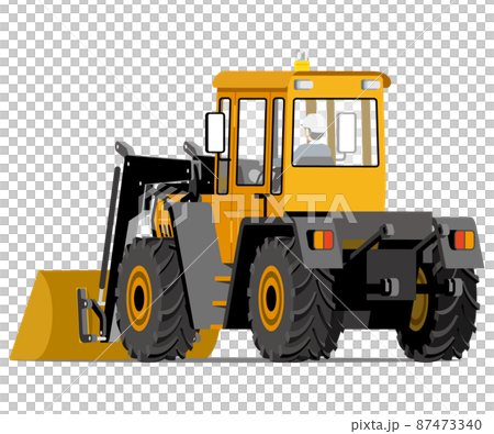 ホイールローダー ブルドーザー リヤ イラストのイラスト素材