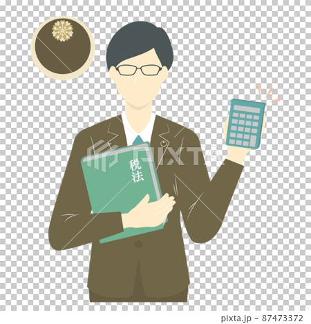 稅務專家男性稅務會計師和徽章 87473372