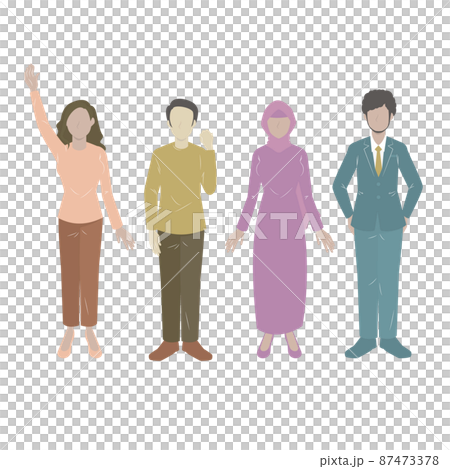 様々な国の男女の外国人労働者 様々な国の男女の外国人労働者 87473378