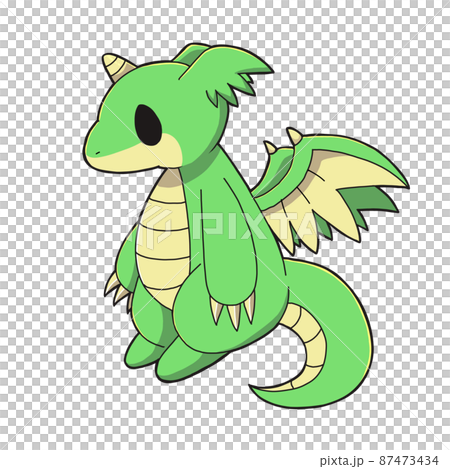 デフォルメ・ドラゴンみどりのイラスト素材 [87473434] - PIXTA