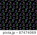 カラフル音符の壁紙　黒背景 87474069