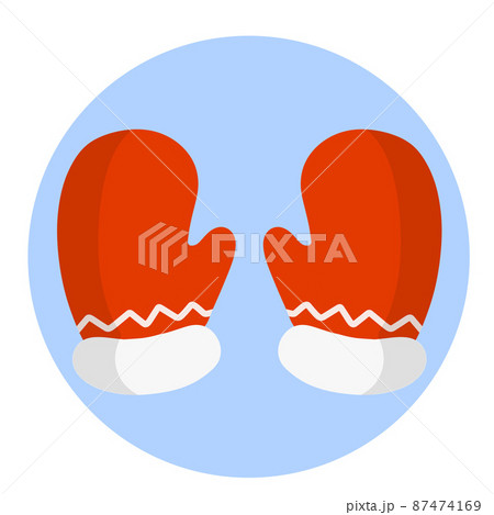 Mitten. Red Winter glove. Children Clothing for cold weather. 87474169