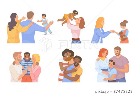 Family kids adoption. Multicultural parents adopt child, adopted kid, love foster orphan children, charity relationship, mother care custod society support swanky vector Family kids adoption. Multicultural parents adopt child, adopted kid, love foster orphan children, charity relationship, mother care custod society support swanky vector 87475225
