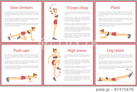 Slow Climbers Plank Posters Vector Illustration 87475670