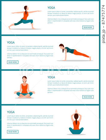 Yoga Pages Collection Web Vector Illustration 87475774