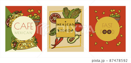 Mexican cuisine, vector doodle food banner. National spicy food, fast food, snacks. Sketch illustration for restaurant, menu, cafe. Fiesta mexicana Mexican cuisine, vector doodle food banner. National spicy food, fast food, snacks. Sketch illustration for restaurant, menu, cafe. Fiesta mexicana 87478592