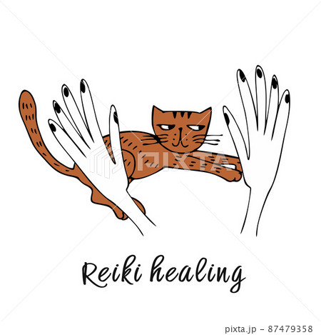 Reiki healing of animals. Logo. Vector. 87479358