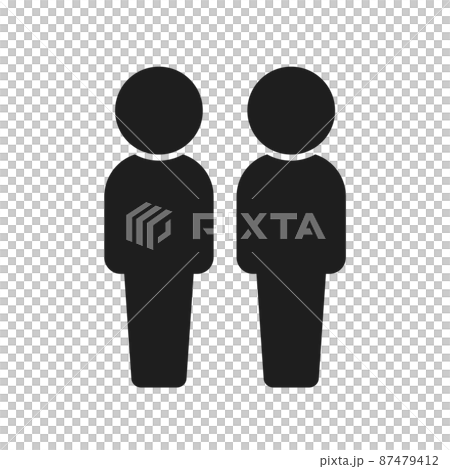 Icon pictograms of two standing people-Image material of team duo couple 87479412
