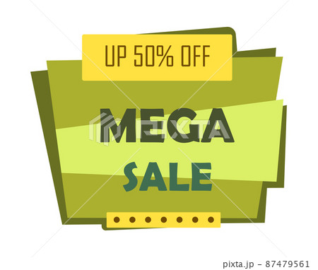 Abstract web banner, business card, template MEGA SALE 50 PERCENT - Vector 87479561
