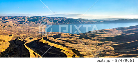Panorama of Langui Layo Lake in Peru 87479661