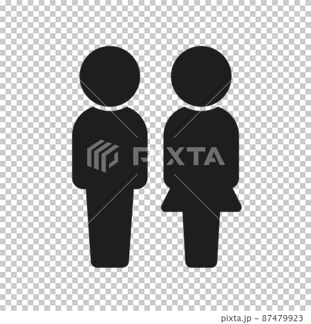 立っている男女2人のアイコン・ピクトグラム - カップル・夫婦・父母・トイレのイメージ素材 立っている男女2人のアイコン・ピクトグラム - カップル・夫婦・父母・トイレのイメージ素材 87479923