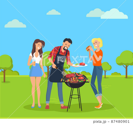 Steak and Barbecue Party, Vector Illustration Steak and Barbecue Party, Vector Illustration 87480901