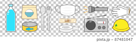 Disaster prevention goods simple icon set 87481047