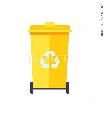 Yellow Trash Can Color Icon Vector Illustration Yellow Trash Can Color Icon Vector Illustration 87481107