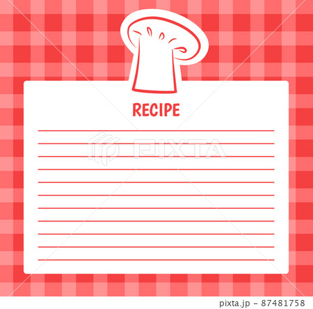 Recipe List Design Chef Hat Blank Page to Write in 87481758