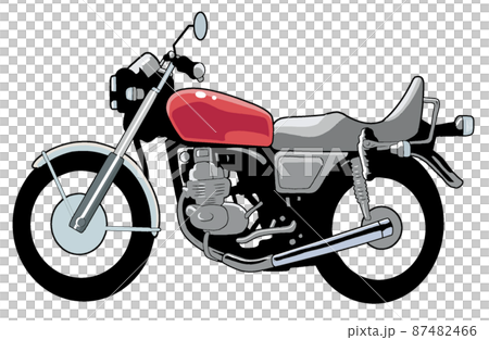 バイク・オートバイのイラスト【横向き・二輪】 87482466