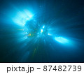 Blurred space theme background with falling stars - 3d illustration 87482739