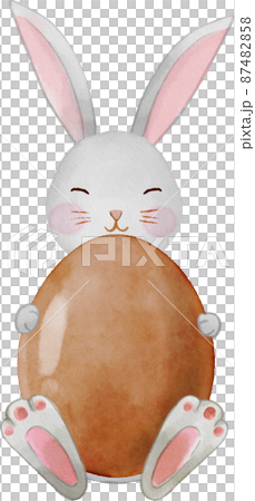 イースター ウサギ 水彩画 87482858