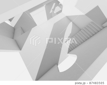Abstract white architecture background, top view 3 d Abstract white architecture background, top view 3 d 87483505