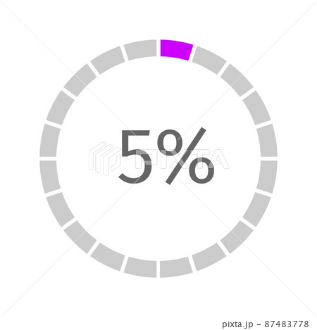 5 percent filled round loading bar divided on segments from 1 to 20. Progress, waiting or downloading symbol. Infographic element for website interface 87483778