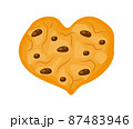 Chocolate cookies heart form vector illustration 87483946