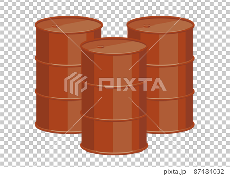 Petroleum crude oil drum illustration material Petroleum crude oil drum illustration material 87484032