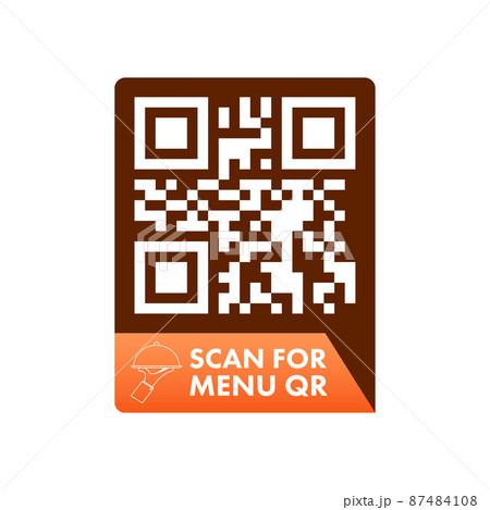 Scan for menu and order. Qr code scan icon. Customer service. Vector stock illustration. 87484108