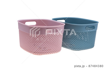 plastic basket for storing items isolated plastic basket for storing items isolated 87484380