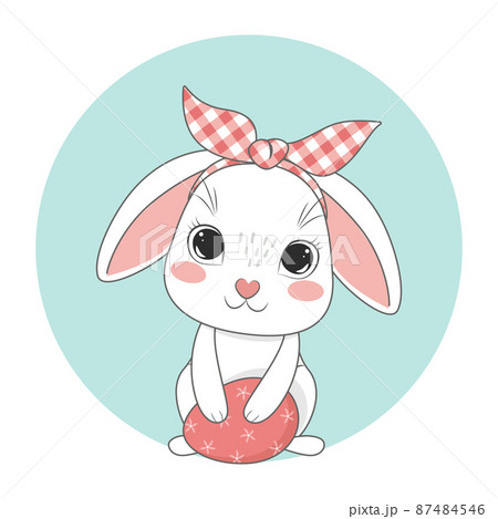 Cute easter bunny. Spring holiday. 87484546