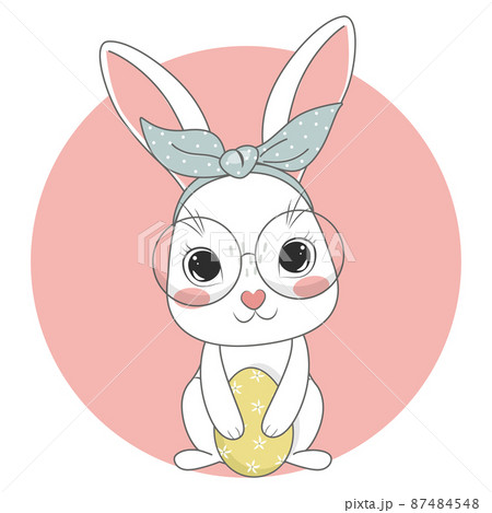 Cute easter bunny. Spring holiday. 87484548