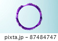 Procedural 3D illustration of a countless violet threads forming a round frame. 87484747